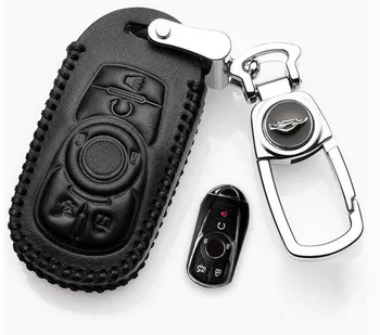 Чехол Для Ключей От Автомобиля Из Натуральной Кожи Buick Lacrosse GL8 С 6 Кнопками Smart Remote Key Holder Замена Кошельков Для Ключей Защитный Чехол