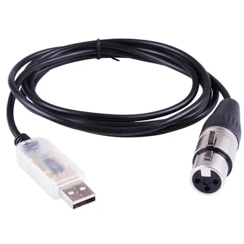 Модуль USB-485 XLR RS485 Последовательный Кабель Для Передачи Данных 1,8 М QLC DM X512 Кабель Управления Сценическим Освещением Прозрачная Индикаторная Лампа USB