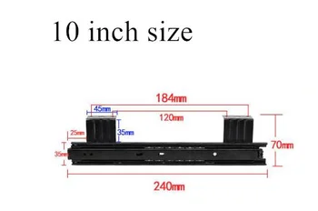 2шт 10-12-дюймовых трехсекционных направляющих для корпуса, компьютерная клавиатура, буфер для направляющих, кронштейн для направляющих 25 см/30 см, опора для направляющего шкива
