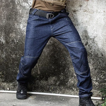 Походные джинсы, мужские городские Повседневные брюки-карго, военно-тактические тренировочные брюки, мужские эластичные Тонкие брюки с несколькими карманами.