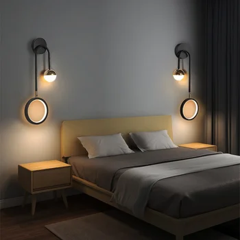 Внутренний настенный светильник прикроватная тумбочка для спальни современный минималистичный лестничный проход скандинавский свет роскошный креативный фоновый свет для гостиной