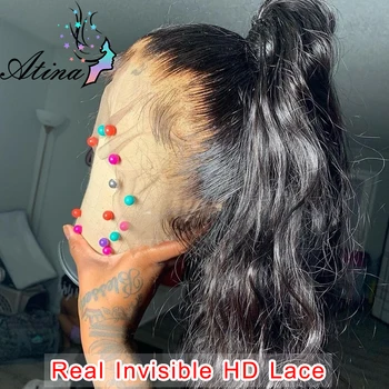 Объемная волна 360 HD Прозрачные парики из человеческих волос на шнурке Спереди, предварительно выщипанные Отбеленные узлы, настоящий Прозрачный парик на шнурке спереди 13x6 для женщин
