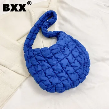 [BXX] Модная Новая Большая сумка Cloud Fold Для Женщин Для Отдыха Большой Емкости, Однотонные Сумки На плечо Подмышками, Женские Сумки Tide 8AB246