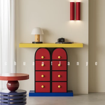 Итальянская легкая роскошная креативная цветовая контрастная художественная таблица, модель комнаты, коридор, многофункциональное крыльцо для хранения