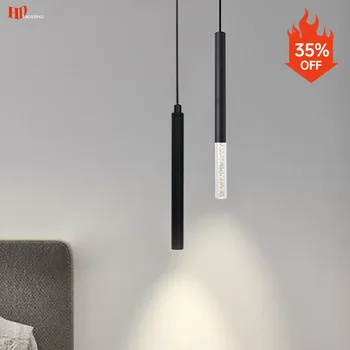 HD Nordic Прикроватные подвесные светильники для спальни, современный Ретро Промышленный подвесной светильник для кухни-лофта, бар-кафе, светодиодные железные светильники