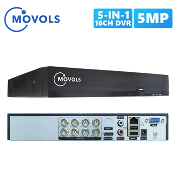 Movols 8CH 5MP H.265 AHD 5 IN1 DVR Цифровой видеомагнитофон для видеонаблюдения Поддержка видеовыхода HDMI Аналоговая AHD камера