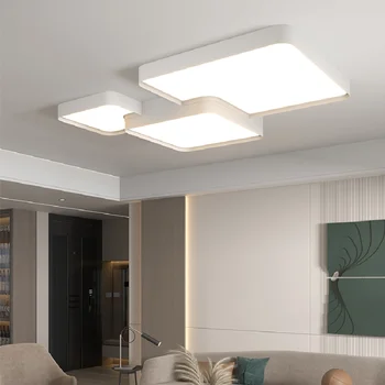 Современные простые и креативные Квадратные потолочные светильники для главной спальни, светодиодные потолочные светильники для Скандинавского кабинета