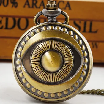 Винтажные карманные часы с дизайном глазного яблока для женщин и мужчин, Аналоговый дизайн, Белый циферблат, ожерелье, часы на тонкой цепочке reloj de bolsillo