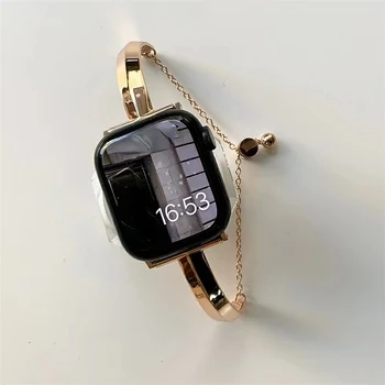 Для Apple Watch Ремешок Ultra 49 мм Для correa apple watch se 40 мм mujer 45 мм 41 мм Металлический браслет 42 мм iWatch Series 8 7 6 4 5 44 мм
