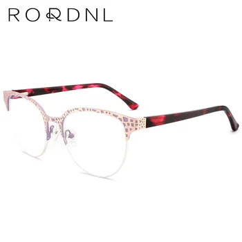 Оправа для очков для женщин при близорукости, Оптовая Продажа, Очки по рецепту, Круглые очки из нержавеющей стали, Оптические Фирменные очки