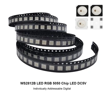 WS2812B Светодиодный Чип 5050 RGB SMD Черно-Белая версия WS2812 Индивидуально Адресуемый Цифровой 5V 10 ~ 1000шт