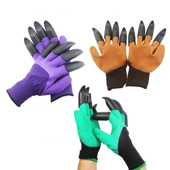 Садовые перчатки с когтями, резиновые перчатки из АБС-пластика, для садоводства, копания, посадки, прочные водонепроницаемые рабочие перчатки