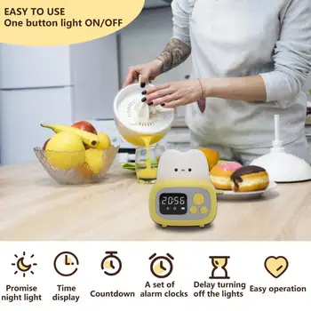 Будильник емкостью 800 мАч Точное Время Тихие Электронные часы с батарейным питанием Крошечные светодиодные детские Настольные часы Лампа Таймер для использования в спальне