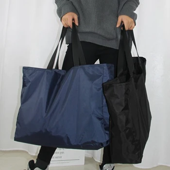 Оксфордские сумки для покупок, однотонные сумки на молнии, продуктовые сумки большой емкости, моющиеся, многоразовые, простые, сверхпрочные, новые модные сумки для улицы