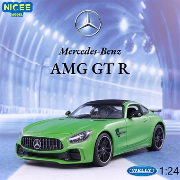 WELLY 1:24 Mercedes Benz AMG GT R Симулятор Спортивного автомобиля, Отлитый под давлением Автомобиль Из Металлического сплава, Модель Автомобиля, Коллекция Детских Игрушек, Подарки B551