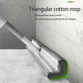 Швабра без рук на 180 градусов с треугольным дизайном, ПВА-швабра для уборки домашних углов, инструментов для чистки пола в кухне и спальне