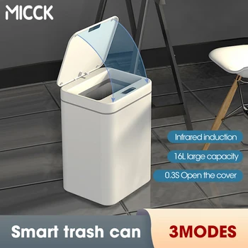MICCK Smart Trash Can Водонепроницаемое Мусорное Ведро Для Ванной Комнаты, Мусорное Ведро Большой Емкости Для Кухни, Интеллектуальные Мусорные Баки Для Гостиной