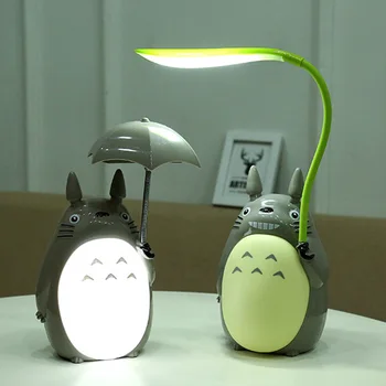 Креативные ночные светильники, светодиодные лампы в форме мультяшного Тоторо, USB-перезаряжаемый стол для чтения, настольные лампы для детей, подарок для домашнего декора, Новинка