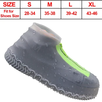 Силиконовые водонепроницаемые бахилы, галоши на молнии, Нескользящая моющаяся защита от дождя, ботинки для женщин и мужчин 2023