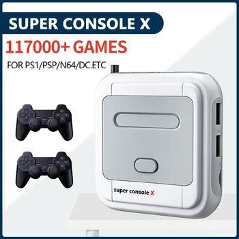 Игровая приставка Super Console X 90000 + Игр Ретро-Игровая Приставка Для PSP/PS1/MD/N64 С Поддержкой Wi-Fi HD Out, Встроенные 50 Эмуляторов С
