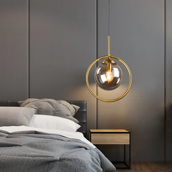 Комнатная лампа Современная и простая прикроватная подвесная лампа для спальни Magic bean Light, роскошная стеклянная лампа в индустриальном стиле для домашнего декора