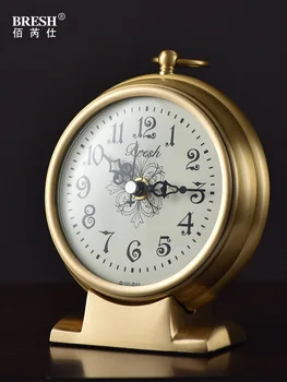 Креативные Медные часы Европейские Ретро Настольные Часы Часы для гостиной Настольные часы для спальни Современные минималистичные Бесшумные часы