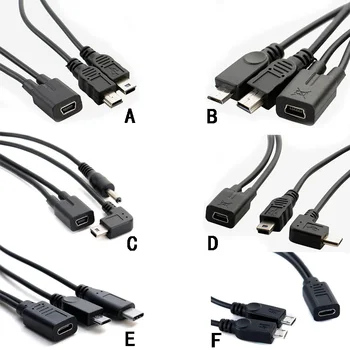 Тип-c USB 3.1 / Micro USB 1 Женский к Micro / Mini USB Тип-c Тип B Мужской Y Разветвитель Удлинитель Зарядки Дата Разветвитель Кабель-Адаптер