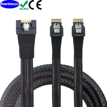 Универсальный кабель с защитой от косой вставки SFF-8654 8i 74Pin PCI-E Ultraport Slimline 4.0 для двойного подключения 2X кабеля SFF-8654 4i