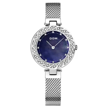 Женские часы DOM Woman Watche SIlver, лучший бренд класса люкс, Женские кварцевые Водонепроницаемые Женские наручные часы, Женские часы для девочек, Женские часы в подарок