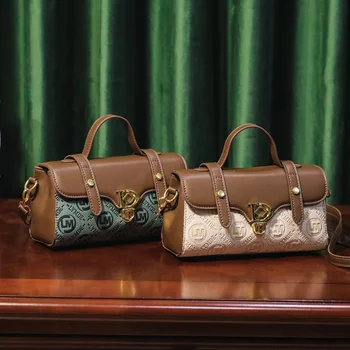 Женская роскошная сумка через плечо, высококачественная сумка с клапаном контрастного цвета, модная сумка через плечо для пригородных поездок с буквенным принтом