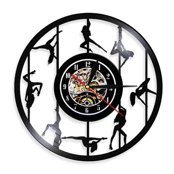 3D Настенные часы Pole Dancer Art Decoraive, современный дизайн, часы с виниловой пластинкой, Экзотическое Акробатическое искусство, декор стен для комнаты