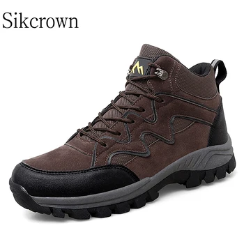 Коричневые водонепроницаемые мужские кроссовки для треккинга, походная обувь, мужская нескользящая обувь для скалолазания в горах, мужская обувь повышенной безопасности