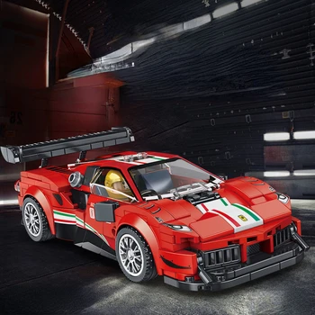 Технические идеи Строительные блоки для гоночного автомобиля Expert Знаменитый зеленый суперспортивный автомобиль Diy Модель кирпичей для сборки игрушек для мальчиков и взрослых