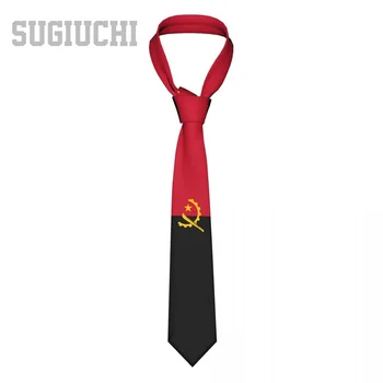 Флаг Анголы, эмблема, мужские и женские галстуки, повседневные костюмы с клетчатым галстуком, тонкие галстуки для свадебной вечеринки, деловые галстуки Gravatas