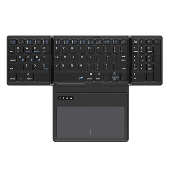 B033 / B055 Складная ультратонкая клавиатура с тачпадом, кожаный чехол, пылезащитный, совместимый с Bluetooth, для универсального планшетного телефона