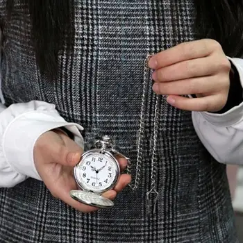 Мужчины Ретро Старинные Мужские Часы В стиле Стимпанк С Гладкой Поверхностью Кулон Цепочка Классические Карманные Часы карманные часы
