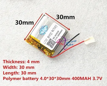 [SD] 403030 3,7 В, 400 мАч, [403030] Полимерный литий-ионный аккумулятор для ИГРУШЕК, POWER BANK, GPS, mp3, mp4, сотового телефона, динамика