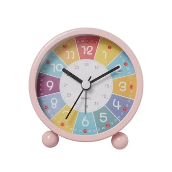 Развивающие настенные часы для детей, время обучения, бесшумные, не тикающие Декоративные часы для классных комнат или спален Розовые