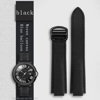 Для Cartier 42 мм циферблат balloon bleu ремешок для часов black knight WSBB0015 холст с выступающим ртом аксессуары для черного браслета