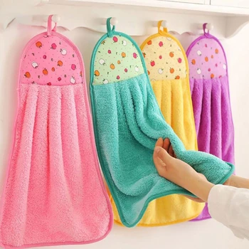 Коралловый бархат, принадлежности для ванной комнаты, мягкое полотенце для рук, впитывающая ткань, кухонные полотенца, подвесная ткань, кухонные принадлежности