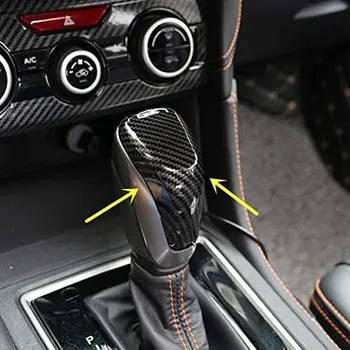 Спортивная Отделка крышки ручки переключения передач с принтом из хромированного углеродного волокна для Subaru Forester XV Crosstrek Outback Impreza