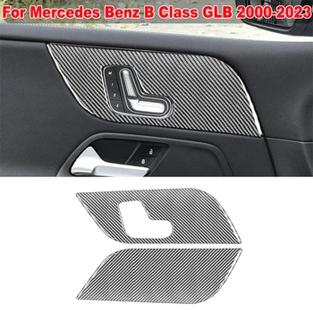 Наклейка для внутренней отделки дверной панели для Mercedes Benz B Class GLB 2000-2023 Аксессуары для салона автомобиля из настоящего углеродного волокна