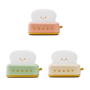 Милый ночник для тостов, светодиодный ночник для тостов с улыбкой, перезаряжаемый USB и таймер, подарки на день рождения для подростка