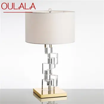 Креативная настольная лампа OULALA Nordic, современный хрустальный светодиодный декоративный настольный светильник для дома, прикроватной тумбочки в спальне