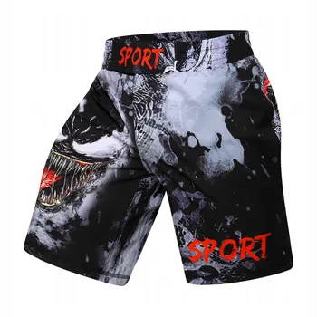 Мужские компрессионные шорты с принтом, дышащие удобные брюки для фитнеса, бега, тренировок по ММА, боевых спаррингов Короткие (144)