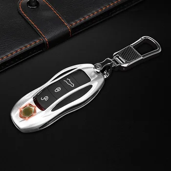 Чехол для ключей от автомобиля, защитный чехол для ключей из алюминиевого сплава, сумка для хранения, красный, черный для Porsche Panamera Cayenne Macan 911 918