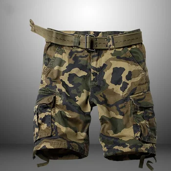 Летние мужские шорты, Корейские военные камуфляжные тактические шорты, Свободные шорты-карго с несколькими карманами, Прямые спортивные повседневные шорты