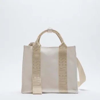 Женская сумка, новая мини-холщовая сумка с принтом, повседневная хозяйственная сумка, небольшая сумка через плечо, портативная сумка-тоут tide