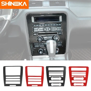 Автомобильная центральная консоль SHINEKA из углеродного волокна, GPS-навигация, CD-панель, Отделка, наклейки, Аксессуары для Ford Mustang 2009-2013