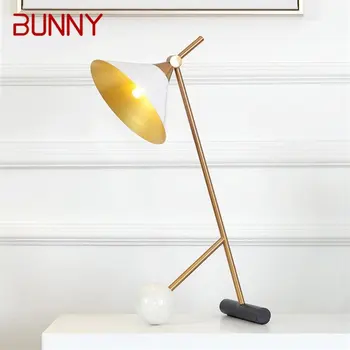 Современный дизайн настольной лампы BUNNY E27, настольная лампа для чтения, Белая настольная лампа для дома, Прикроватная Светодиодная защита глаз для Детской спальни, кабинета, офиса